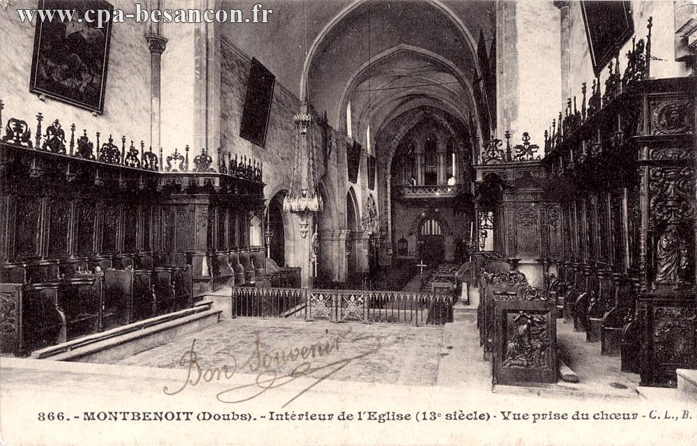866. - MONTBENOIT (Doubs). - Intérieur de l'Eglise (13e siècle) - Vue prise du chœur